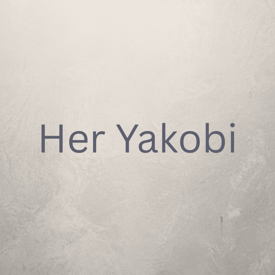 “Minimal stone texture background with ‘Her Yakobi’ text for Yakobi Fragrance women’s collection.”