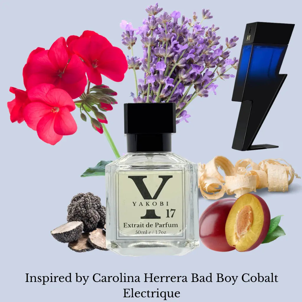 Y17 - 2ml Sample Bottle Inspired by Carolina Herrera Bad Boy Cobalt Parfum Electrique 2022 - Yakobi Fragrance